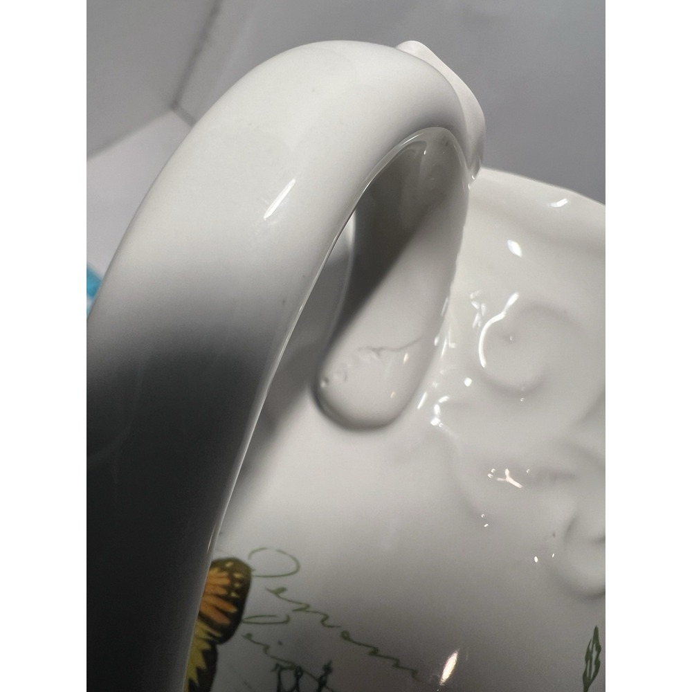 Vintage Mikasa Antique Countryside Pear Butterfly Bird Footed Pedestal Mugs - Picture 6 of 6